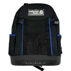 Carlyle Tools NAPA Heavy Duty Hard Bottom Tool Backpack Black Blue Rugged
